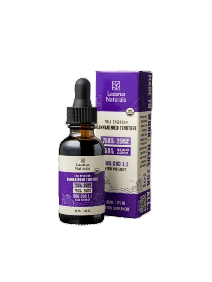 Lazarus Naturals Full Spectrum CBD:CBG Tincture 750mg CBD, 750mg CBG