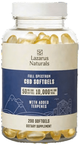Lazarus Naturals Full Spectrum Softgels 50mg CBD 10000mg