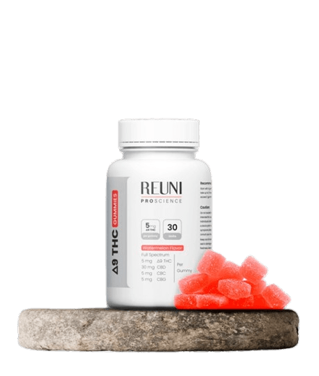 Reuni Full Spectrum Gummy - D9 THC 150mg THC, 900mg CBD